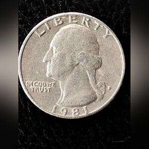 1981 Filled D Liberty Quater Dollar Coin GODWE Too Close Digits Merge The Rim